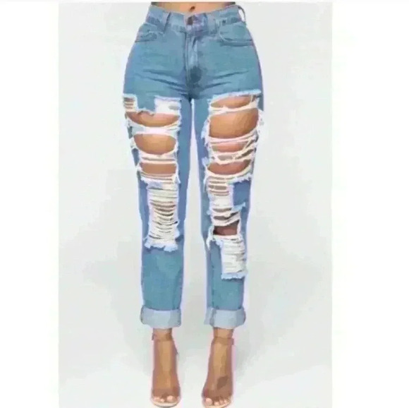 Fashion Nova Don't Kill My Vibe Boyfriend Jeans - Picture 1 of 8
